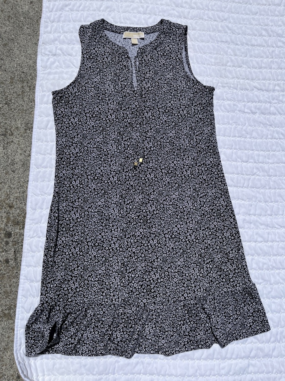 Michael Kors Sleeveless Black Floral Shift Dress